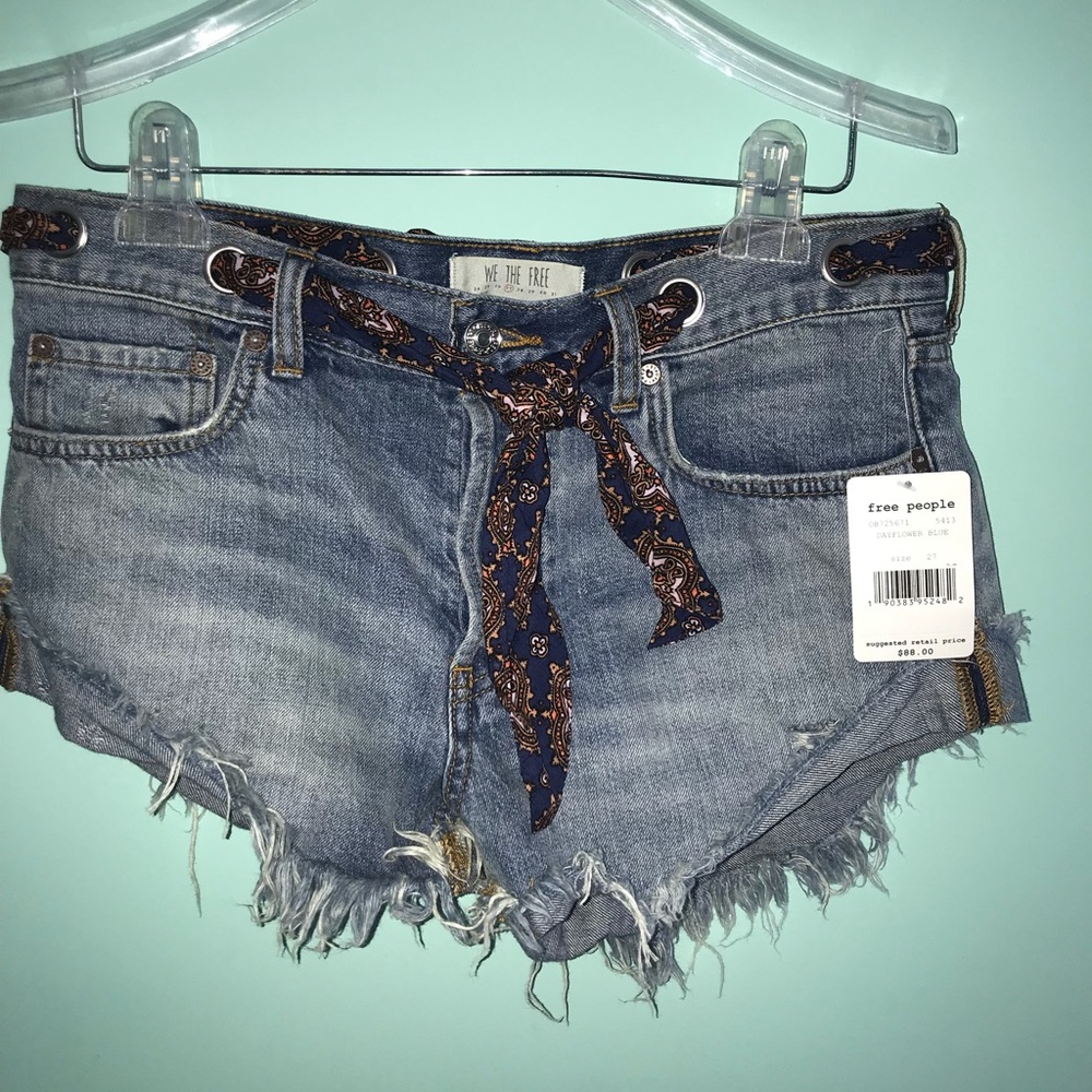 Free people jean short shorts